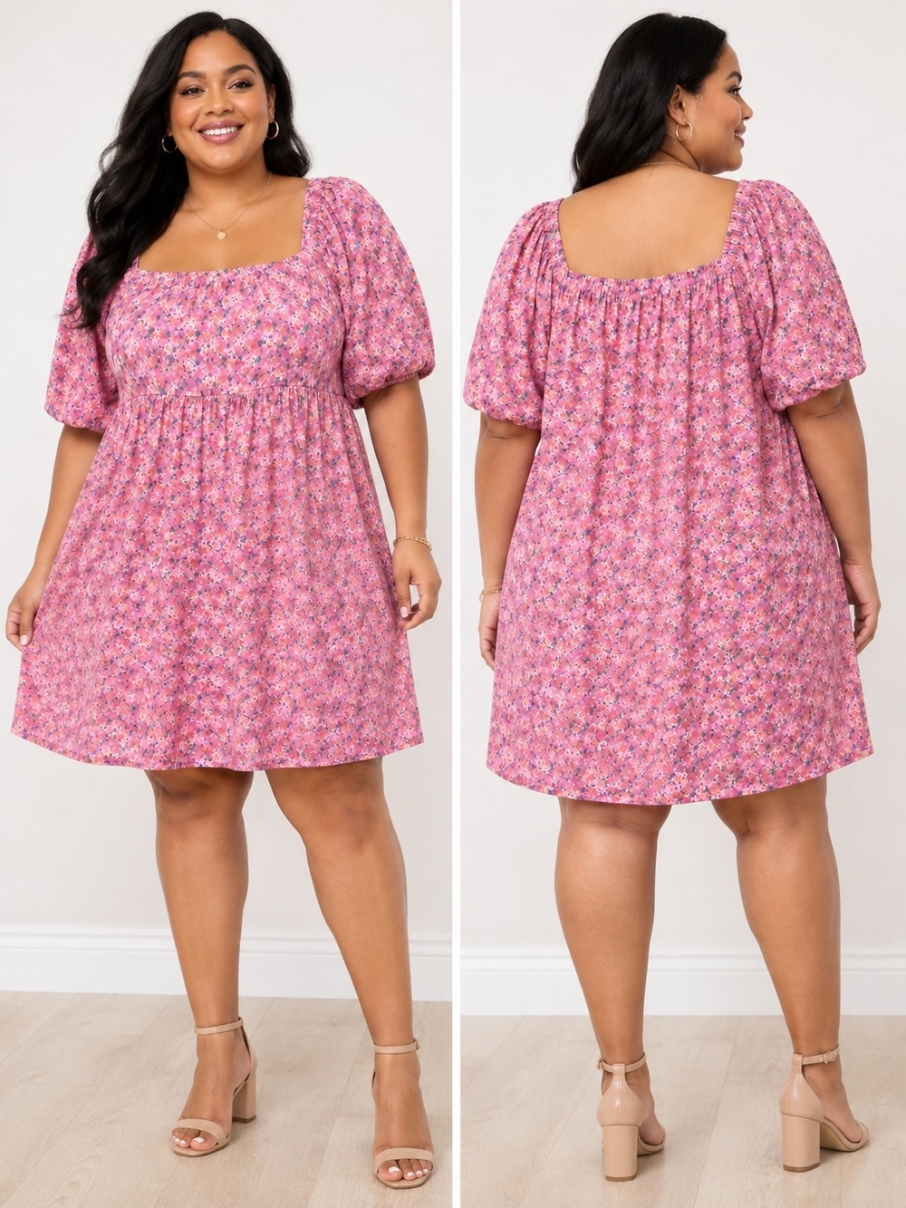 SD Collection Floral Babydoll TopSize: 3XL